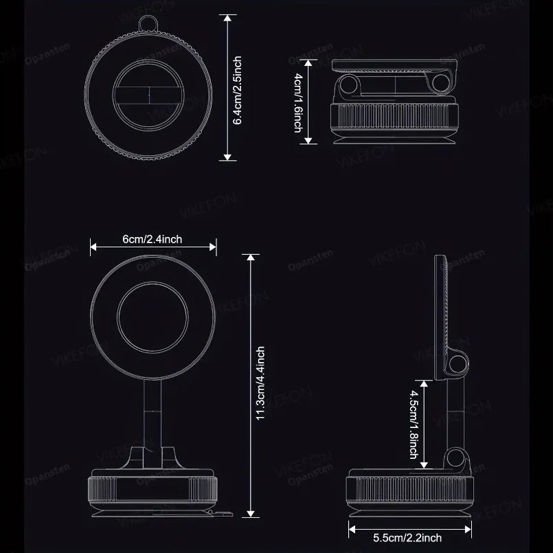 360° Rotation Folding with Vacuum Suction Cup