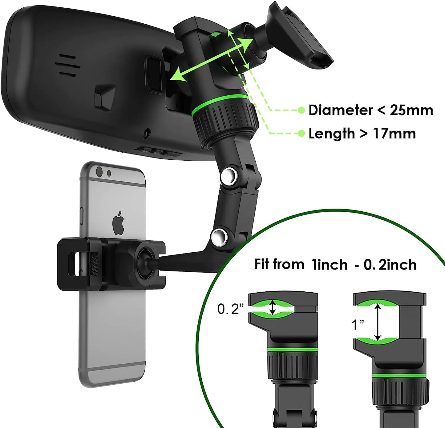 Mirror Phone Holder 360° Rotatable and Retractable