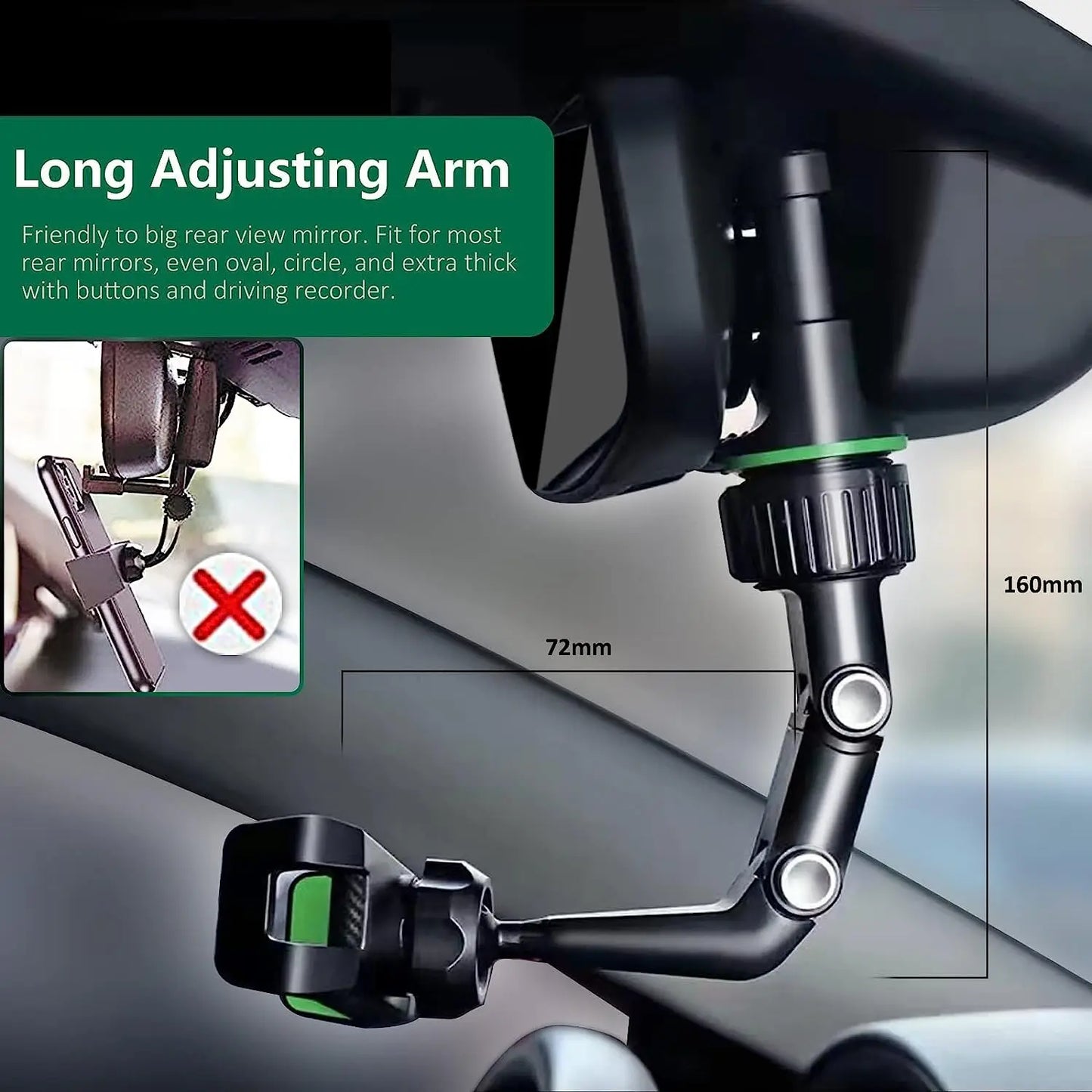 Mirror Phone Holder 360° Rotatable and Retractable