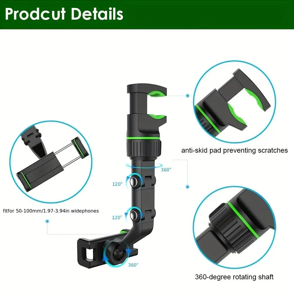 Mirror Phone Holder 360° Rotatable and Retractable